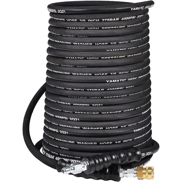125FT 3/8" Rubber Pressure Washer Hose 4000 PSI