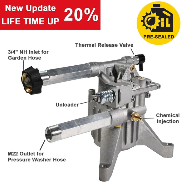 7/8" Shaft Vertical Pump 3000 PSI 2.5 GPM (FRONT Inlet/Outlet)