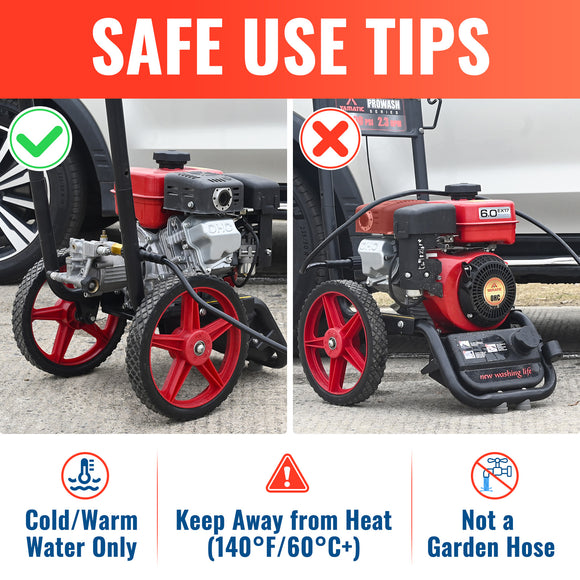 50FT Kink Resistant Pressure Washer Hose 3200 PSI