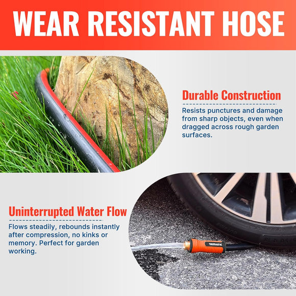 50FT Durable 5/8'' Garden Hose with Nozzle
