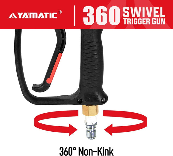 Pressure Washer Gun with Wand 3/8" Swivel Inlet 5000 PSI