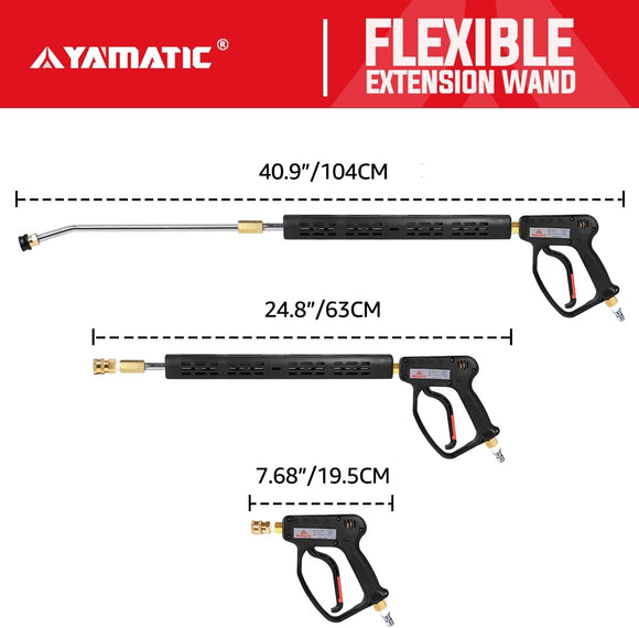 Pressure Washer Gun with Wand 3/8" Swivel Inlet 5000 PSI