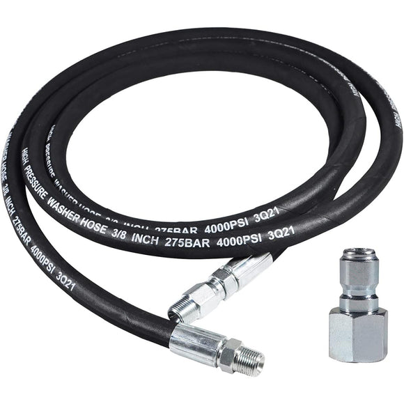 8FT 3/8" Pressure Washer Whip Hose with Plug 4000 PSI