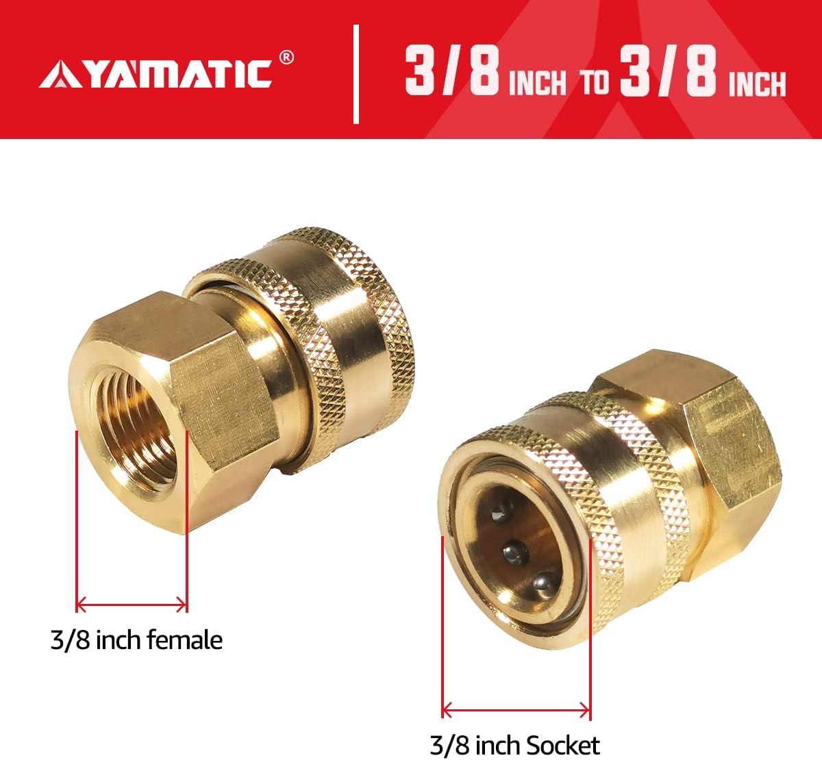 3/8'' Socket to 3/8'' Female NPT 4000 PSI