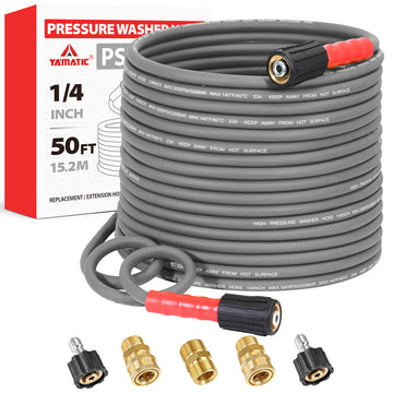50FT Super Flexible Pressure Washer Hose with Quick Connect 3200 PSI