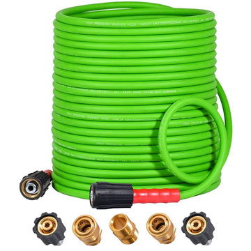 100FT Super Flexible Pressure Washer Hose with Quick Connect 3200 PSI