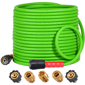 50FT Super Flexible Pressure Washer Hose with Quick Connect 3200 PSI