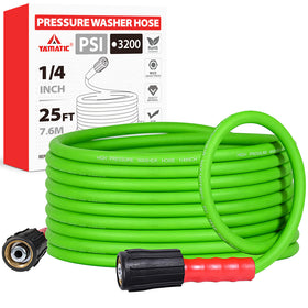 25FT Super Flexible Pressure Washer Hose 3200 PSI (Green)