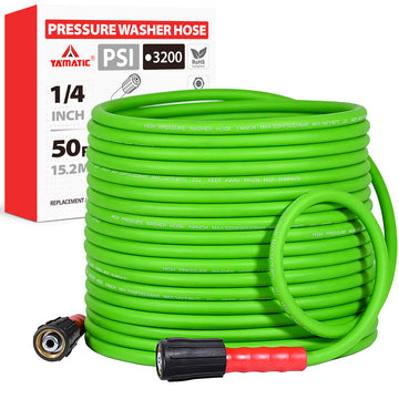 50FT Super Flexible Pressure Washer Hose 3200 PSI (Green)