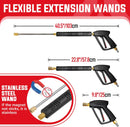 Pressure Washer Gun Kit 3/8" Swivel Inlet 4000 PSI (with 25FT Hose)-6