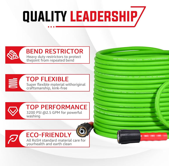 Pressure Washer Gun Kit 3/8" Swivel Inlet 4000 PSI (with 25FT Hose)