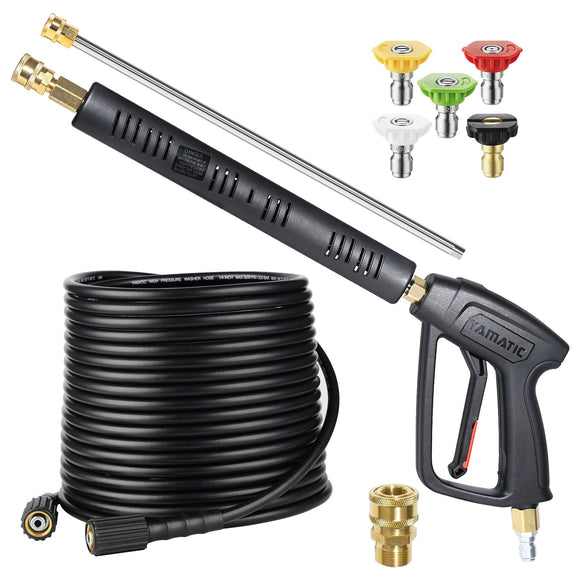 Pressure Washer Gun Kit 3/8" Swivel Inlet 4000 PSI (with 50FT Hose)