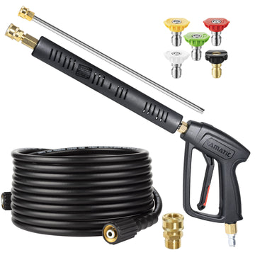 Pressure Washer Gun Kit 3/8" Swivel Inlet 4000 PSI (with 25FT Hose)