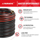 YAMATIC Garden Hose 100 ft,Ultra Durable Water hose, 5/8 inch Regular Hose with Solid Brass Connector for All-weather Outdoor, Car wash, Lawn, Black-2