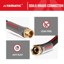 YAMATIC Garden Hose 100 ft,Ultra Durable Water hose, 5/8 inch Regular Hose with Solid Brass Connector for All-weather Outdoor, Car wash, Lawn, Black-3