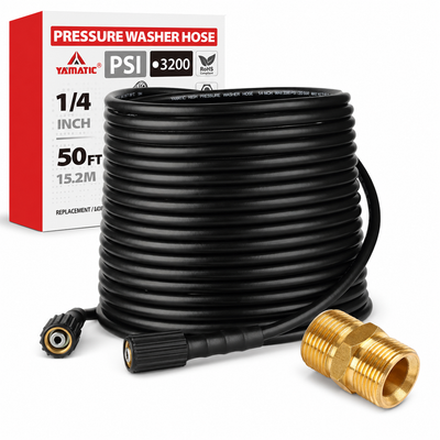 50FT Pressure Washer Hose with Extension Adapter