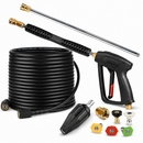 50FT Pressure Washer Hose, Gun & Turbo Nozzle-1