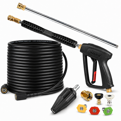50FT Pressure Washer Hose, Gun & Turbo Nozzle