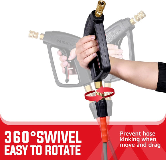Pressure Washer Gun Kit 3/8" Swivel Inlet 4000 PSI (with 25FT Hose)
