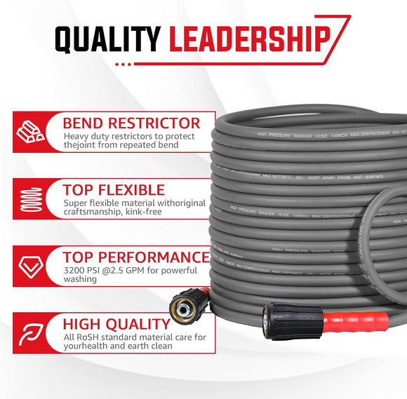 Pressure Washer Gun Kit 3/8" Swivel Inlet 4000 PSI (with 25FT Hose)