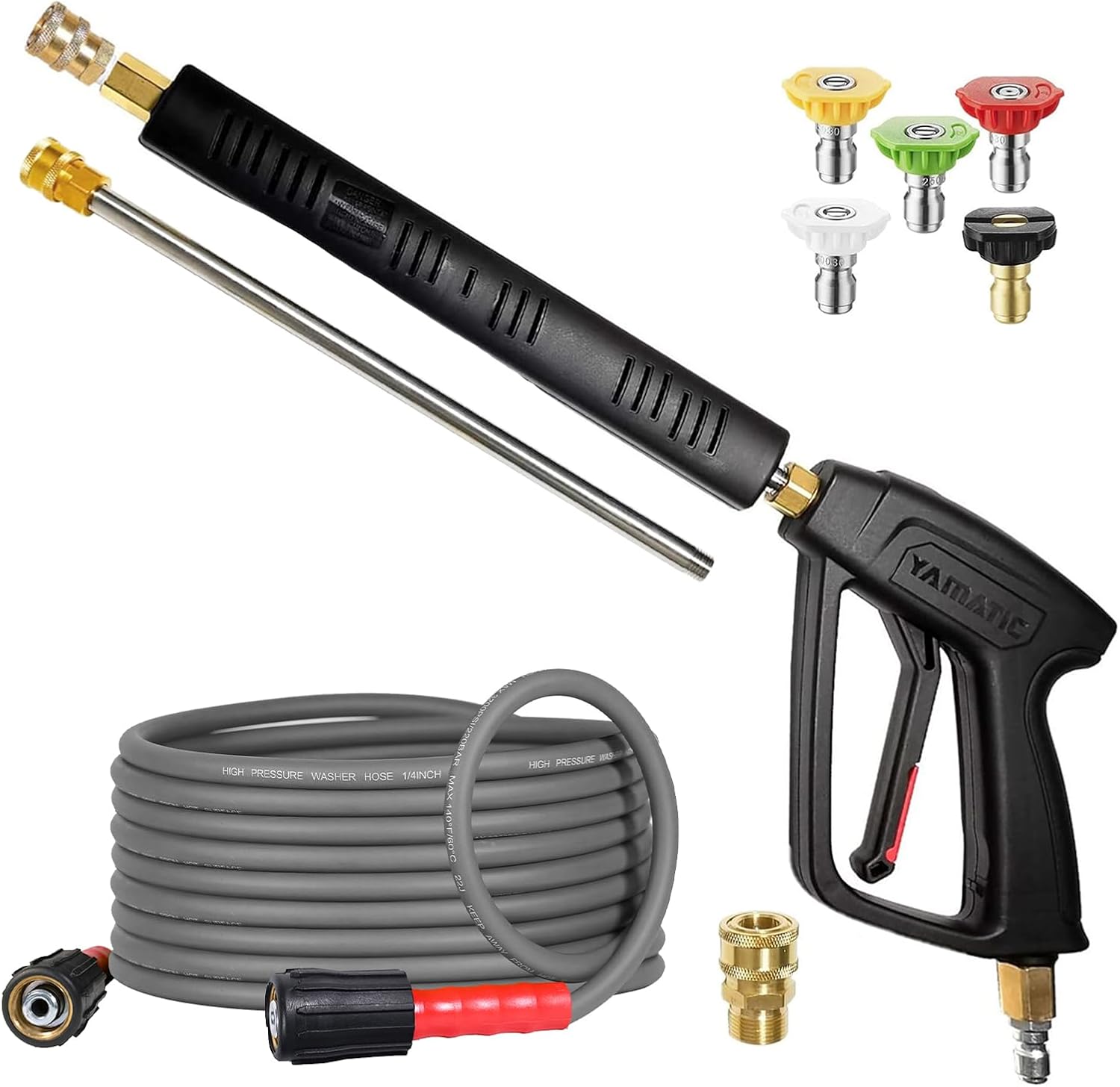 Pressure Washer Gun Kit 3/8" Swivel Inlet 4000 PSI (Grey)