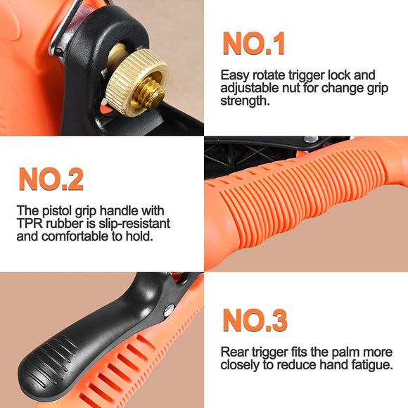 YAMATIC Garden Hose Nozzle, Easy Adjustable Patterns Spray Nozzle High-Pressure Jet Water Nozzle for Watering Garden, Washing Cars, and Showering Pets