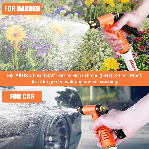 YAMATIC Garden Hose Nozzle, Easy Adjustable Patterns Spray Nozzle High-Pressure Jet Water Nozzle for Watering Garden, Washing Cars, and Showering Pets