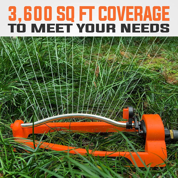 YAMATIC Oscillating Sprinkler, Lawn Water Sprinkler for Yard Hose Sprinklers with 17 Precision Nozzles, Covers Up to 3,600 Sq. Ft.