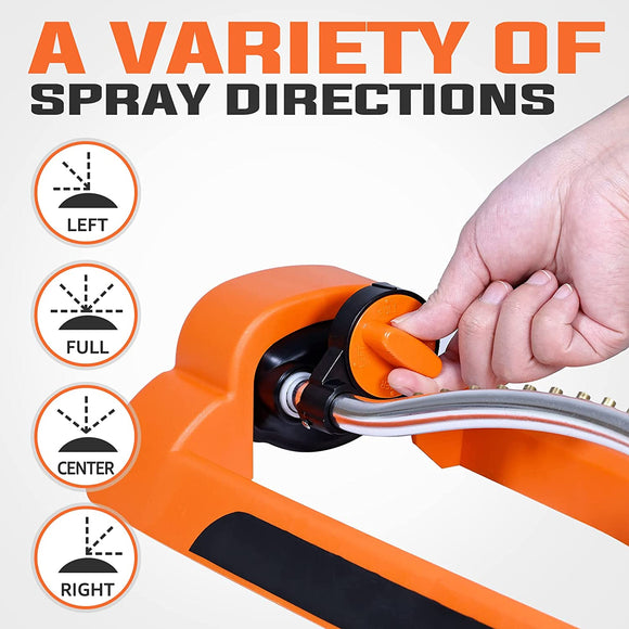 YAMATIC Oscillating Sprinkler, Lawn Water Sprinkler for Yard Hose Sprinklers with 17 Precision Nozzles, Covers Up to 3,600 Sq. Ft.