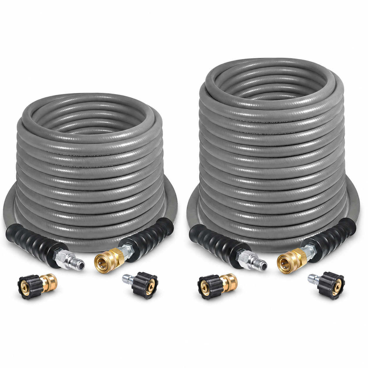YAMATIC 4200 PSI Non-Marking Rubber Hose Set with 50ft and 100ft hoses
