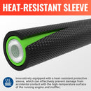 Heat-resistant sleeve with green interior and black exterior on a white background