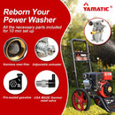 YAMATIC 3/4" Shaft Horizontal Pressure Washer Pump - 3000 PSI @ 2.5 GPM - Original Engineering Pump for Most Brand Engine Power Washer  Washer Pump 2923HA-WFS-5