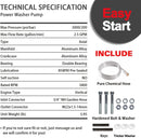 YAMATIC 7/8" Shaft Vertical Pressure Washer Pump 3000 PSI @ 2.5 GPM Replacement Pump for Power Washer Compatible with 308653045, 308653093, 308653052, 308653078, GCV190 Rear Inlet/Outlet  Washer Pump 2923VA-WFS-6