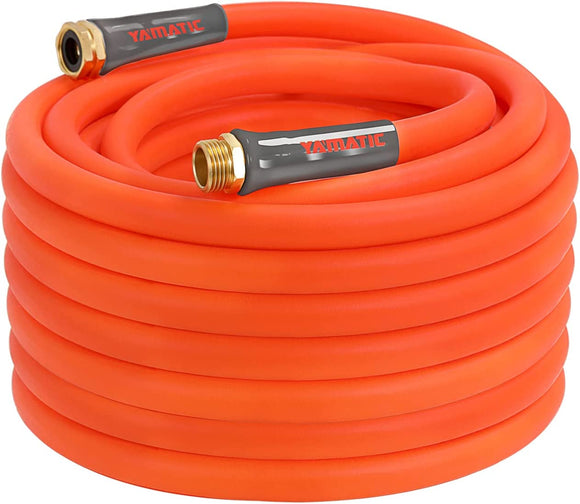 YAMATIC W Heavy Duty Garden Hose 5/8 in x 50 ft, Super Flexible Water Hose, All-weather, Lightweight, Burst 600 PSI..