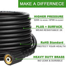 YAMATIC 1/4" Pressure Washer Hose 50ft 3200 PSI with M22 to 3/8" Adapters-3